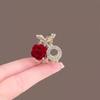 Pinza de Metal para Mujer Tocados de Alta Gama Flor de Terciopelo con Pedrería Pasador de Pelo Pinza de Pelo de Princesa tamaño pequeño Pinza de Tiburón Accesorios para el Cabello