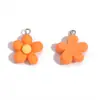 DIY Resina Colorida Flor de Cinco Pétalos Pulsera Llavero Collar Colgante Decorativo W509