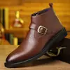 89615 Botas de cuadros exclusivas transfronterizas para hombre Cinturón de cuero a cuadros