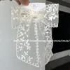 Grampo de Borboleta Bordado com Renda, Elegante e Ultra-Transparente Lote de Exportação Tecido para Exportação Acessórios de Cabelo Feitos à Mão Grampo Grande de Mola Joia