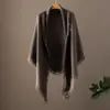 Chal Triangular de Cachemir para Mujer 100% Cachemir Puro Otoño/Invierno Nuevo Estilo Borla Moda Tejido Chal Cálido