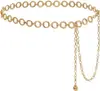 Cadena de cintura metálica transfronteriza europea y americana para mujer, moderna y versátil, con un diseño elegante, cinturón de cadena para decorar suéteres y acentuar la cintura