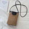 Bolso de hombro tejido versátil con patrón cruzado, bolso de mano vintage para mujer, versión coreana, bolso cruzado para el día a día