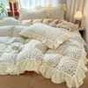 Juego de cuatro piezas clase A funda de cama de terciopelo de leche terciopelo grueso invierno terciopelo de coral alto gramaje sábana funda nórdica ropa de cama juego de tres piezas 4