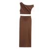 Comercio Exterior Ropa de Mujer Primavera y Verano 2025 Estilo Europeo y Americano Conjunto de Top Asimétrico Plisado + Falda de Cadera Plisada B482418/9