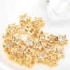 DIY acessórios para joias semiacabados contas soltas com miçangas feitas à mão atacado metal dourado zircônia branca contas de estrela pentagonal