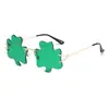 Calle. Gafas de Sol de Trébol Irlandés del Día de San Patricio Verde Trébol de Cuatro Hojas Gafas de Disfraz de Duende Accesorios de Fiesta