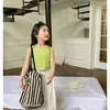 Novo Colete Estilo Coreano Ocidental Simples Versátil para Meninas Verão Infantil Casual Sem Mangas Camiseta Regata T