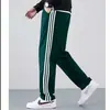 Calça Esportiva de Três Listras, Calça Jogger Casual de Barra Reta, Calça de Moletom Clássica Unisex com Três Listras, Calça de Cinco Pontos Solta para Uso ao Ar Livre