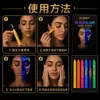 ¡Guau, barra de pintura facial fluorescente UV, crayón de pintura facial de cuerpo giratorio, set de maquillaje facial lavable, ocho colores en uno