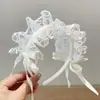 Diadema de Hada del Bosque con Lazo de Encaje Diadema para Niños Diadema de Princesa Perla Lolita Adorno para la Cabeza de Actuación Cumpleaños