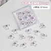 Decoraciones de Uñas con Forma de Lazo de Resina con Pedrería, Nuevos Accesorios Transparentes de Uñas con Forma de Lazo de Moda con Pedrería