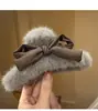 Outono e Inverno Pelúcia Estampa de Leopardo Presilha de Cabelo Grande Tamanho Múltiplos Grampos de Cabelo Senso Avançado Popular na Internet Parte de Trás da Cabeça Cabelo Presilha de Tubarão Acessórios de Cabelo