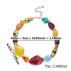 Collar Retro Étnico de Resina con Bloques de Color y Cuentas Bohemio Vacacional Exótico Irregular Cadena de Clavícula de Cuentas Coloridas