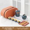 Juego de Té de Viaje de Porcelana Blanca de Dehua con Logo Personalizado Rima de Bambú Dorado Portátil para Exterior Rima Antigua Juego de Té Kung Fu Juego Pequeño