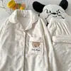 Pijama de Invierno, Franela, Engrosado, Largo, Dulce, Cálido, Lindo Moño, Se Puede Usar Afuera, Ropa para el Hogar