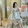 Bata de Noche Personalizada de Algodón y Seda para Mujer, Ropa de Dormir Moderna de Manga Corta para Verano Tallas Grandes, Estilo Primavera y Otoño, Ropa de Casa de Alta Gama Tallas Grandes