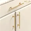 Manija de Latón Dorada Moderna Simple Manija de Agujero Único Manija de Puerta de Armario de Vestidor Todo Cobre Nórdico Cajón Redondo Ferretería
