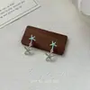 Estrella de Mar ~ Diamante Azul Destellante Pendientes de Estrella de Mar para Mujer Primavera y Verano Nuevos Nicho de Alta Gama Únicos Exquisitos Pendientes