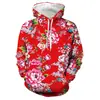 Comercio Exterior Transfronterizo Otoño Nuevo Flor Grande Noreste Impresión Digital 3D Suéter de Manga Larga Sudadera con Capucha Casual para Hombre Chaqueta