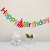 Bandera de feliz cumpleaños decoración de fiesta diseño de escena niño y niña de un año accesorios para fotos infantiles bandera colorida