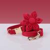 Collar de terciopelo para mascotas Fan ha boss nuevo lindo lazo de flor traje de cuerda de tracción letras láser