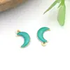 Acero Inoxidable Goteo de Aceite Luna Electrochapado al Vacío Color Dorado Esmalte Conservador de Color Accesorios de Joyería Colgante para Pulsera 6X9Mm