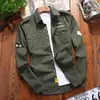 Camisa de Manga Larga Talla Grande de Algodón Puro para Hombre Flying Outdoor Sello Simple Bolsillo Doble Solapa Pantalón Camisa Transfronteriza Moderna Camisa de Pulgada Ropa de Trabajo Militar