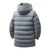 Casaco de Algodão de Comprimento Médio Transfronteiriço Outono e Inverno Nova Jaqueta com Capuz Tendência Jaqueta Masculina Jaqueta com Capuz Roupa Quente Jovem Masculina
