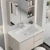 Conjunto de gabinete de banheiro de parede para espaços pequenos, lavatório de banheiro, bancada com lavatório, cuba de cerâmica integrada, lavatório
