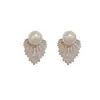 Brincos de Pérola Vintage com Strass Estilo Europeu e Americano Personalidade para Mulheres, Brincos Exagerados de Alta Qualidade, Brincos da Moda Temperamento de Luxo Leve Atacado