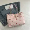 Bolsa Tote da Moda e Estilosa para o Dia a Dia 2025 com Estampa de Cereja Doce e Alça de Corrente