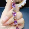 Venta al por mayor de fábrica Popular Pulsera de Amatista Natural con Incrustaciones de Plata S925 Piedra Principal 8*10 Joyería de Lujo Venta Directa de Fábrica