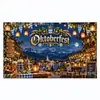 Telón de fondo nuevo y popular para Oktoberfest transfronterizo, diseño de jarra de cerveza impreso en alta definición, telón de fondo festivo para decoración de fiestas, tela colgante