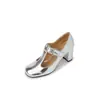 Zapatos de tacón alto color vino tinto vintage para mujer estilo coreano Mary Jane Tacón grueso Otoño 2024 Nuevos Zapatos poco profundos de charol con correa en T
