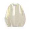 Camiseta de manga longa 100% algodão pesada de 260g com punhos canelados, unissex, novo produto outono/inverno, gola redonda, base de corte solta