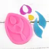Molde de açúcar de duas asas flip molde de aromaterapia molde de gesso DIY molde acessório de bolo molde de gota