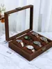 Caja para Relojes Caja de Exhibición Caja de Almacenamiento para Relojes Colección de Joyería de Pulsera Exhibición Resistente al Polvo Múltiples Compartimentos Caja de Relojes Retro con Tapa