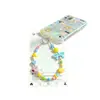 Cadena para teléfono de cuentas color dopamina con lazo en forma de corazón, llavero, colgante para bolso, correa para cámara CCD