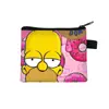 Cartera de monedas de dibujos animados Los Simpsons, bolsa de monedas con cremallera de poliéster, bolsa pequeña para guardar auriculares y llaves de estudiante al por mayor