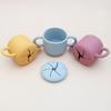 Taza de silicona para refrigerios para niños, vajilla para bebés, taza para refrigerios para bebés, taza portátil con asa binaural, taza para almacenar refrigerios para niños