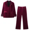 Para Fabricante Mayorista de Ropa Femenina Transfronteriza 2026 Nuevo Conjunto de Terciopelo Estilo Europeo y Americano con Puños Deshilachados y Pantalones de Pierna Ancha