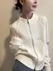 Sudadera Cardigan Vintage con Cuello Alto y Cremallera para Mujer, Estilo Europeo 2026 Primavera Nueva Moda Chaqueta Corta Ropa de Mujer de Moda