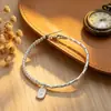 Bendiciones de Bambú y BienestarPulsera de Bambú de Plata de Ley S925 Accesorios Creativos Hechos a Mano Material DIY para Atraer Riqueza y Fortuna