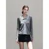 Elegante Top de Punto Falso Dos Piezas de Manga Larga para Mujer Otoño Nueva Llegada Cárdigan Petite Top 27000