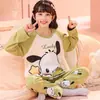 Pijama de Peixe-Palhaço para Meninas, Conjunto de Calça e Manga Longa Infantil para Primavera e Outono, Roupas de Casa Fofas de Desenho Animado Estilo Outono para Meninas