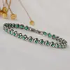 Moda Europea y Americana Color Dopamina Diseño Redondo con Abalorio Incrustado Lujo Ligero Exquisito Pulsera para Hombre de Acero de Titanio 316 con Circonita