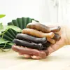 Pente de Sândalo Verde Natural para Meridianos Pente Portátil para Massagem na Cabeça Couro Cabeludo Cinco Dedos Pente Universal Dentes Largos Pente Gua Sha