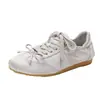 Zapatillas de Cuero Genuino de Vaca, Estilo Chica Dulce, Nuevos Zapatos de Entrenamiento Alemanes con Lazo de Otoño, Zapatos Casuales de Ballet de Satén con Punta Redonda