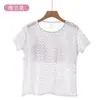 Chaleco de algodón puro de cuello redondo para mediana edad y ancianos, top de verano fino de manga corta, chaleco estampado de manga corta holgado de talla grande